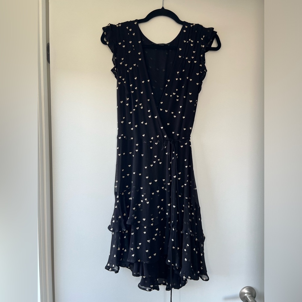 Allsaints Broken Heart Wrap Midi Dress